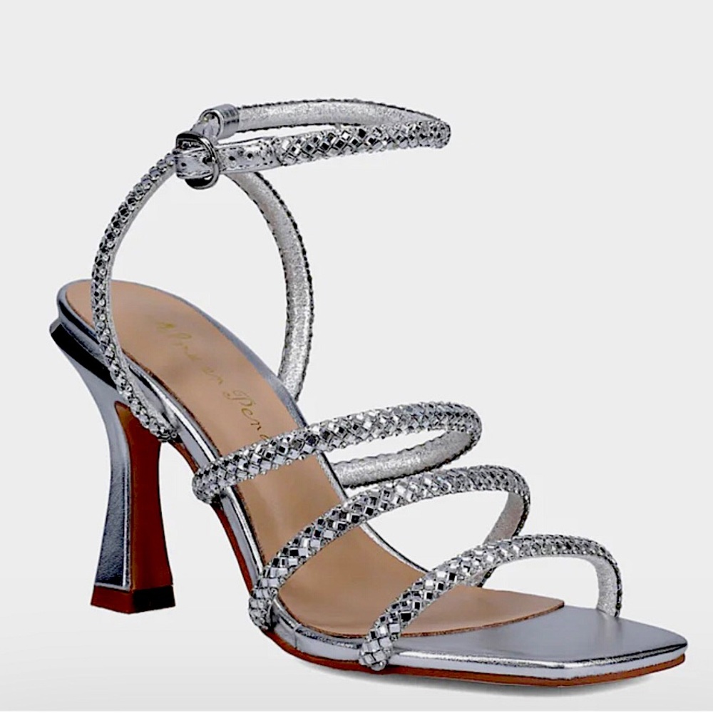 Alma En Peña Silver Rhinestone Sandals-Menbure Evening and  Hand-pack NWT Italy - Picture 3 of 12